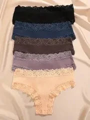 5Pcs/set Women Cotton Panties Floral Lace Intimate Underwear Trendy Patchwork Lace Briefs Female Soft Underpants Lingerie S-XL luvshop24