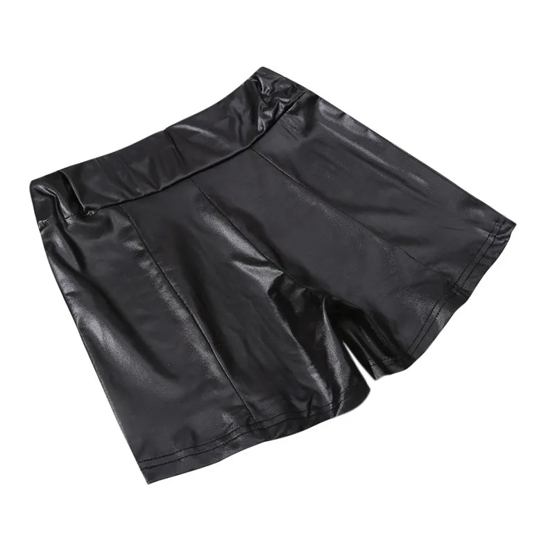 2024 Sexy Womens Shorts Shiny Elastic High Waist Shiny Faux PU Leather Short Pants Slim Hot Dance Clubwear Mini Shorts luvshop24