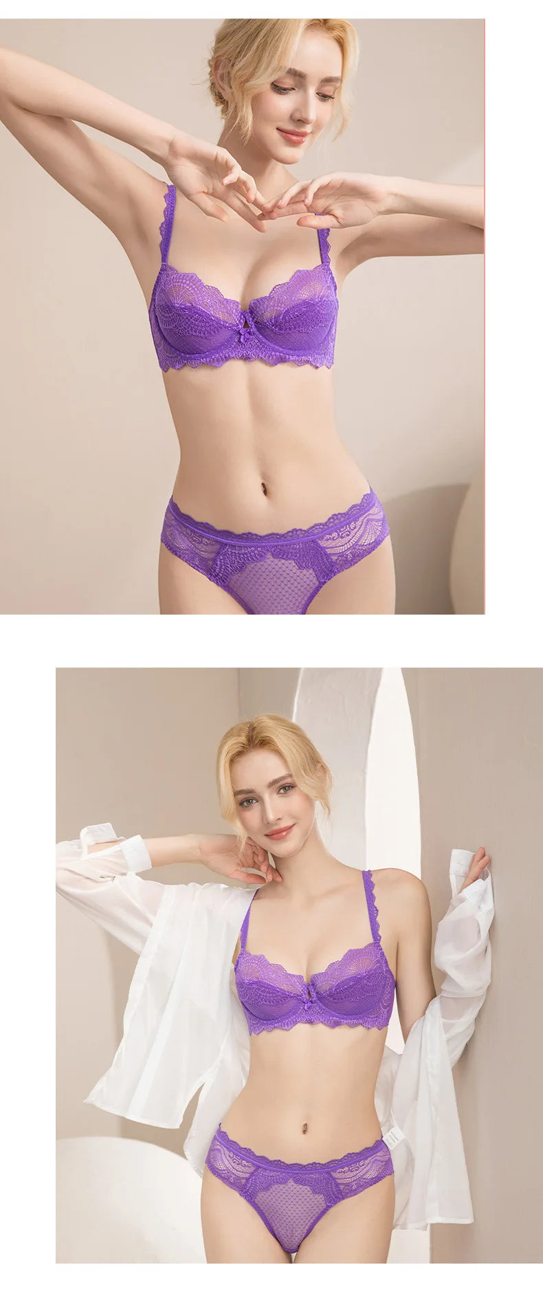 Logirlve Sexy Ultra-thin Lingerie Bra Panties Sets Transparent Brassiere Underwear Set Plus Size Women Lingerie Set Lace Bras luvshop24
