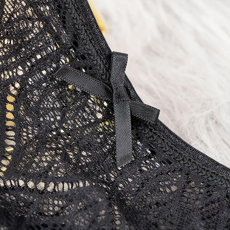 3PCS Low Waist Sexy Lace Panties Hollow Out G-Strings Female Solid Color Thongs Underwear Women Sexy Underpants Intimates luvshop24