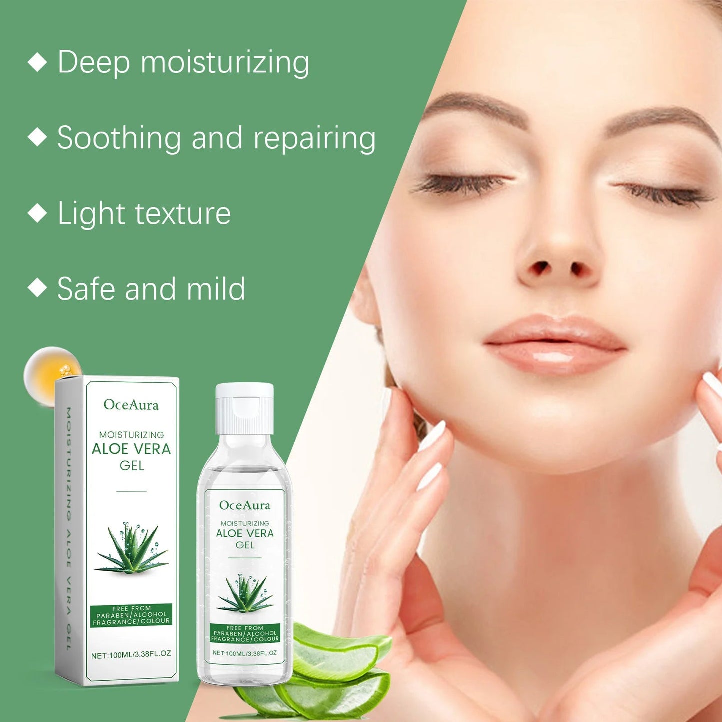 Aloe Vera Gel Pore Shrinking Oil Control Ance Remover Moisturizing Brighten Anti-Aging Facial Essence Beauty Skin Care Products luvshop24