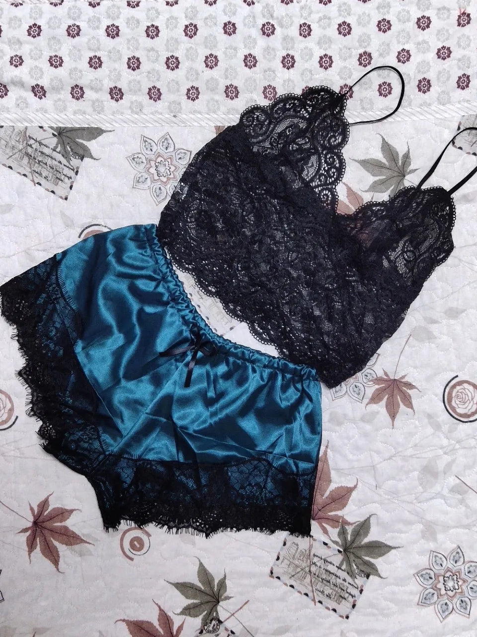 Lace Sleepwear Set for Women Sexy Transparent Sleeveless Tops Silk Shorts Pajamas Nightwear S-3XL Female Lingerie Sleep Wears luvshop24