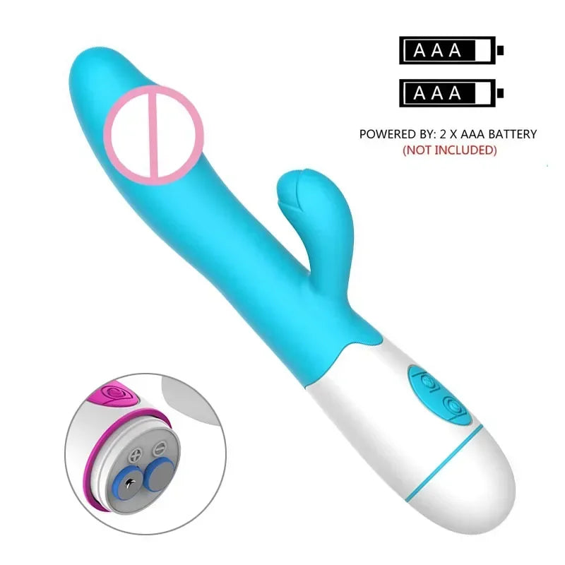 Powerful Rabbit Vibrator Dildo Dual Vibration G Spot Clitoris Stimulation Masturbators Vaginal Massager Adult For Women Sex Toys luvshop24