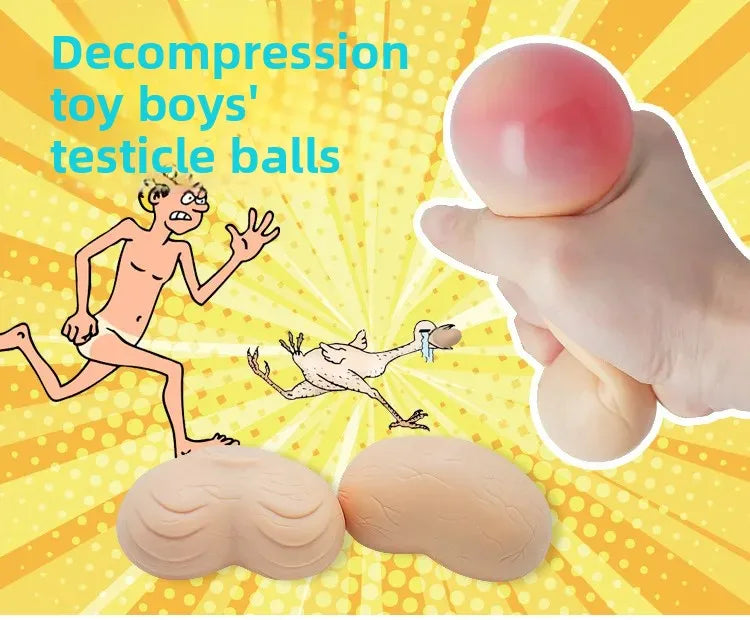Stress Relief Balls Realistic Male Testicle Design Soft Plastic Squeezable Toy for Men Adult Entertainment Egg Shaped Toys luvshop24