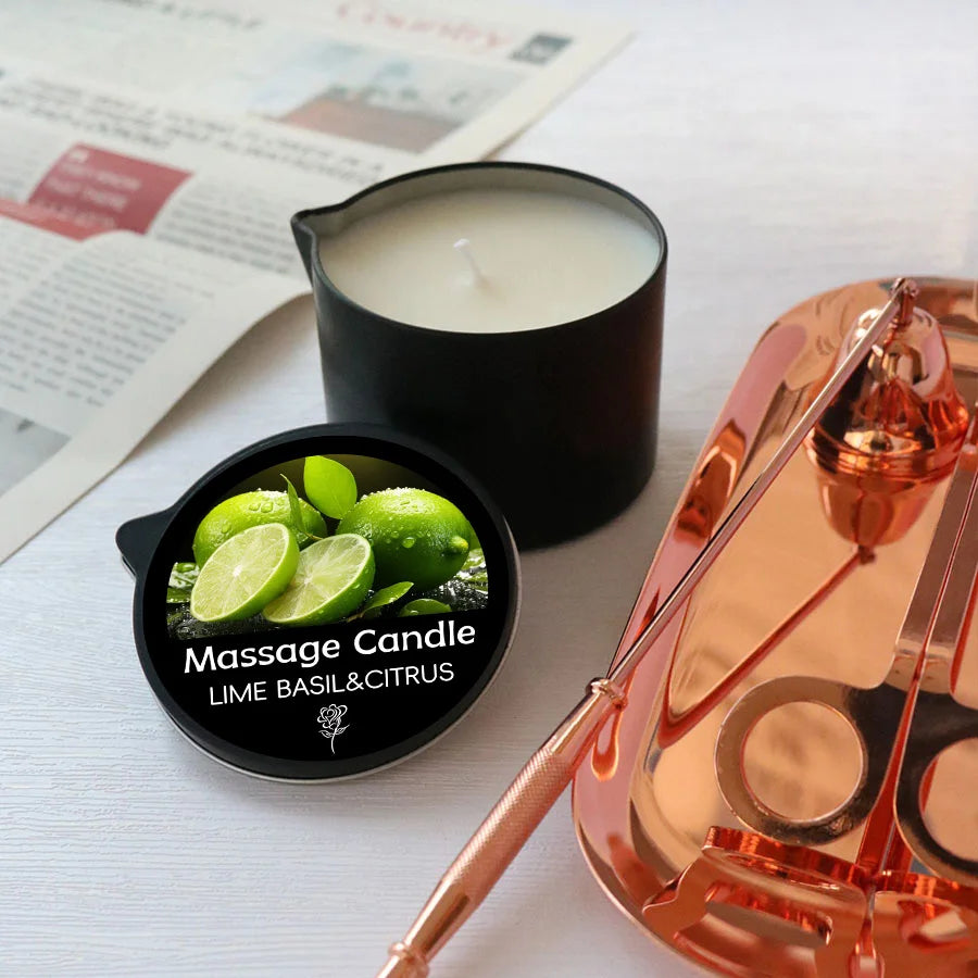 Massage essential oil candle, Soothing and Relaxing Muscles Massage Oil for Massage Ideal Body Oil for Skin Moisturizing luvshop24