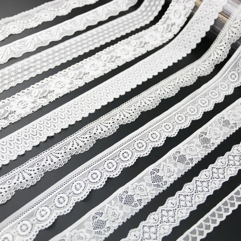 (5 meters/lot) white elastic lace Fabric underwear stretch laces Trim DIY Crafts Sewing luvshop24