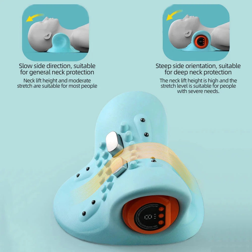 Electric Neck Massager USB Infrared Heating Airbag Neck Traction Vibration Shoulder Cervical Spine Shoulder Support Relax luvshop24