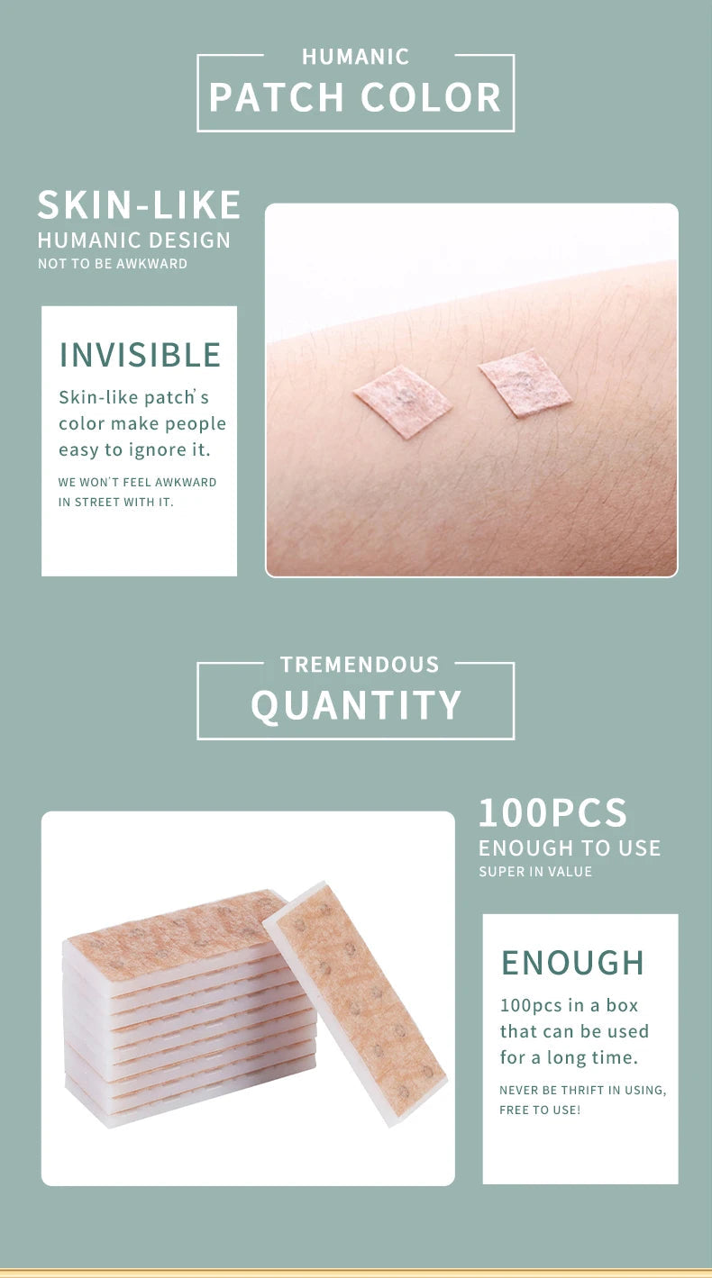ZHONGYAN 100Pcs Ear Acupuncture Needle Disposable Press Needle for Ear Sticker Acupuncture Patches Skin Needl Massage Relaxation luvshop24