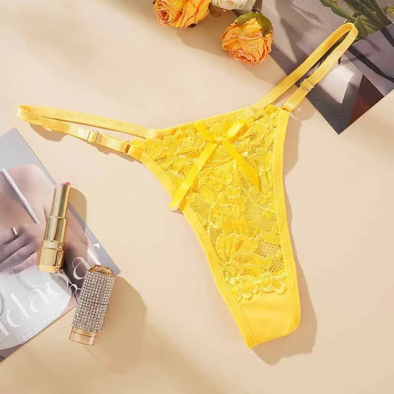 Lace Underwear for Women Low Rise Adjustable Waist Thongs Sexy Perspective G-String Female Breathable Lingerie luvshop24