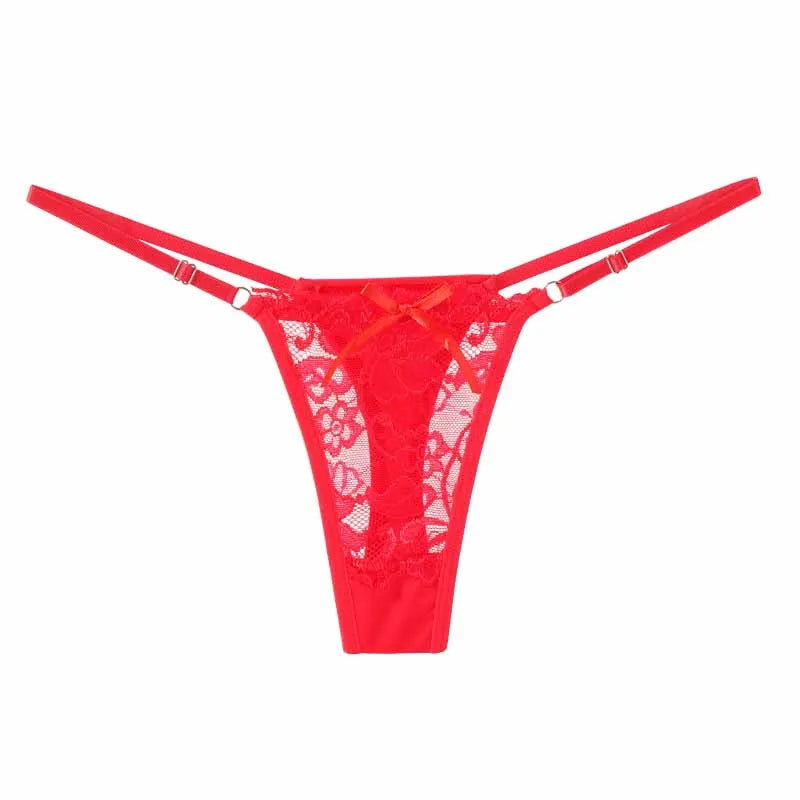Lace Underwear for Women Low Rise Adjustable Waist Thongs Sexy Perspective G-String Female Breathable Lingerie luvshop24