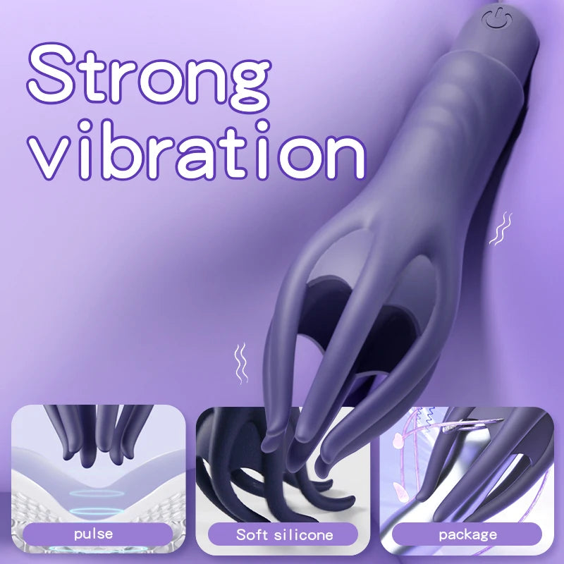 Powerful Vibrating Glans Trainer for Men Masturbator Penis G Spot Soft Fingertip Prolong Endurance Massage Vibrator Erotic Toys luvshop24