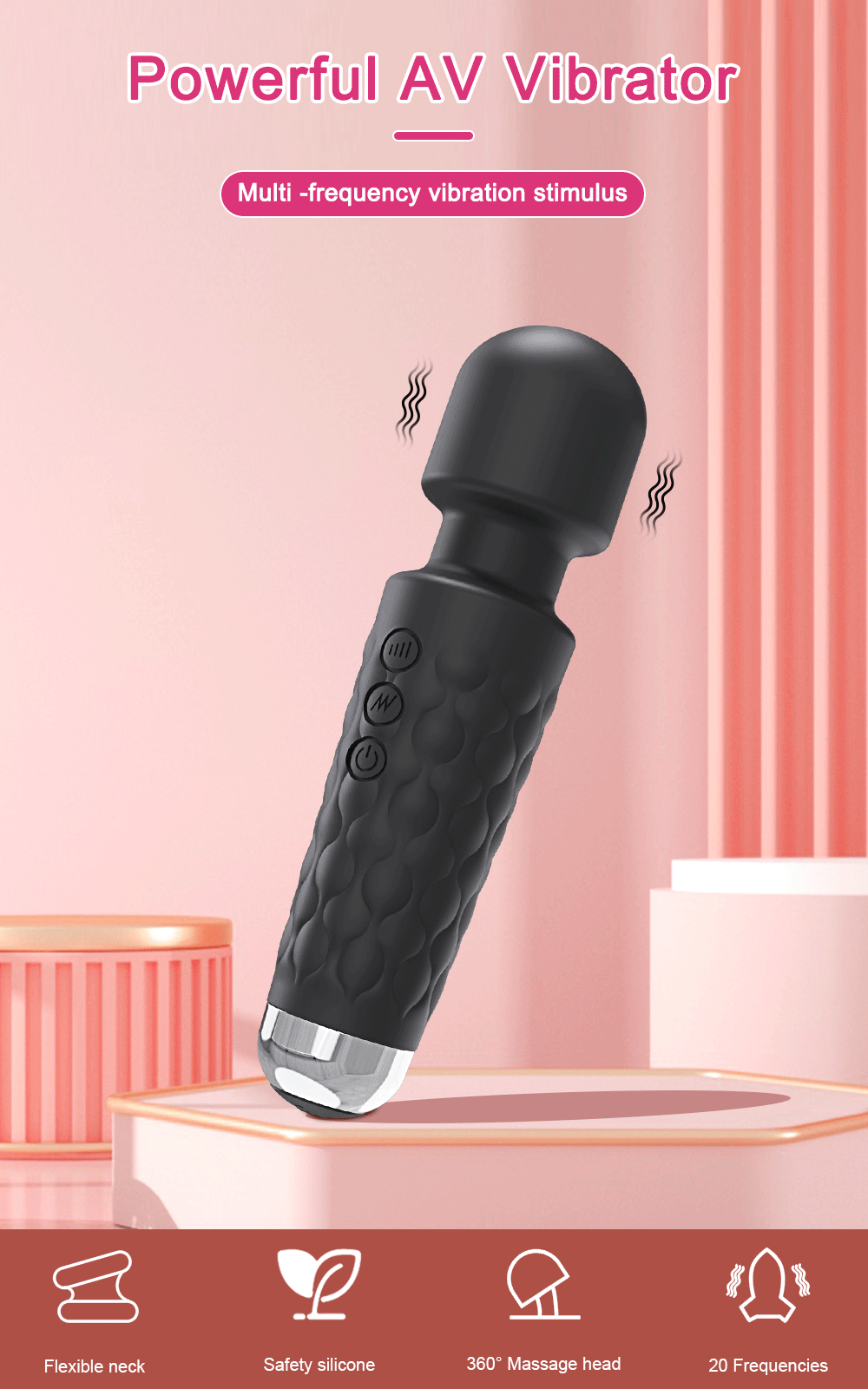 G spot Clitoris Stimulator Vibrator Adult Supplies for Women Powerful 20 Modes Clit Massager Female AV Magic-Wand Erotic Toys luvshop24