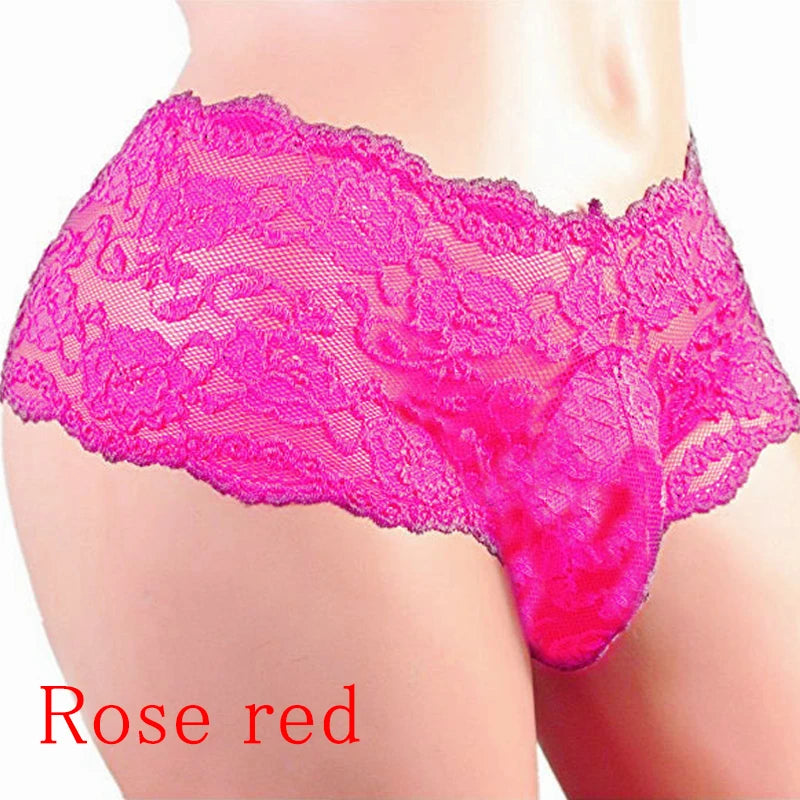 Men's Underwear Sexy Lingerie Sexy Panties Plus Siz Lace Sissy Male Breathable Jockstrap Briefs G-String Thongs Porno Underpants luvshop24