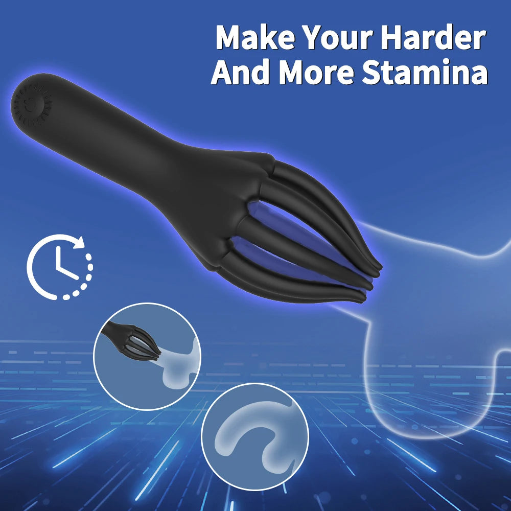 Glans Trainer for Men Powerful Vibrating Penis G Spot Masturbator Soft Fingertip Prolong Endurance Massage Vibrator Erotic Toys luvshop24