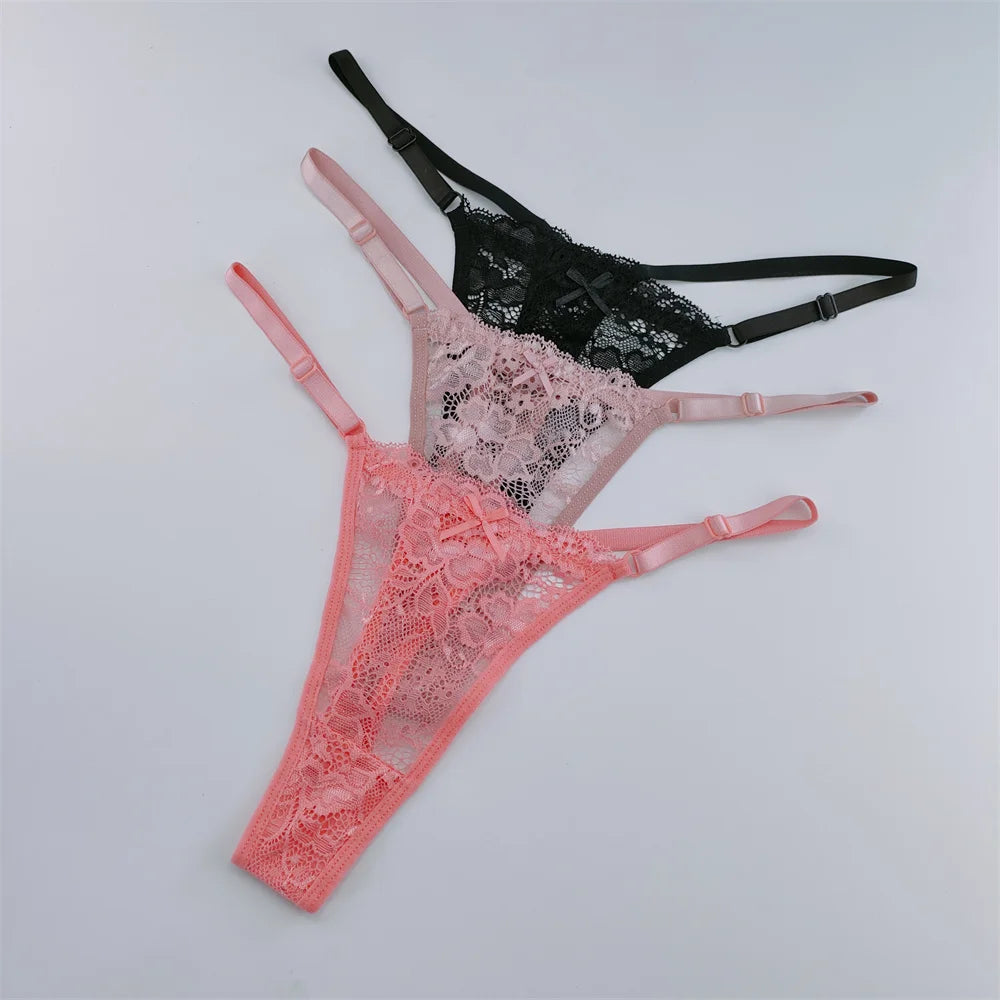 3Pcs/Set New Lace G-string Women's Sexy Underwear Low Waist Breathable Briefs Ladies Intimates Soft Thong Lingerie Fast Shipping luvshop24