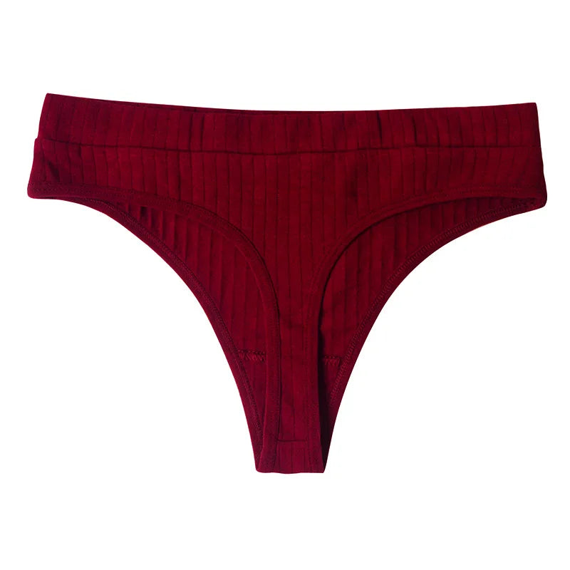 3pcs Cotton Women's Thong Panties Breathable Low Waist Seamless Underwear Sexy Female Lady Comfortable Solid Color G-String luvshop24