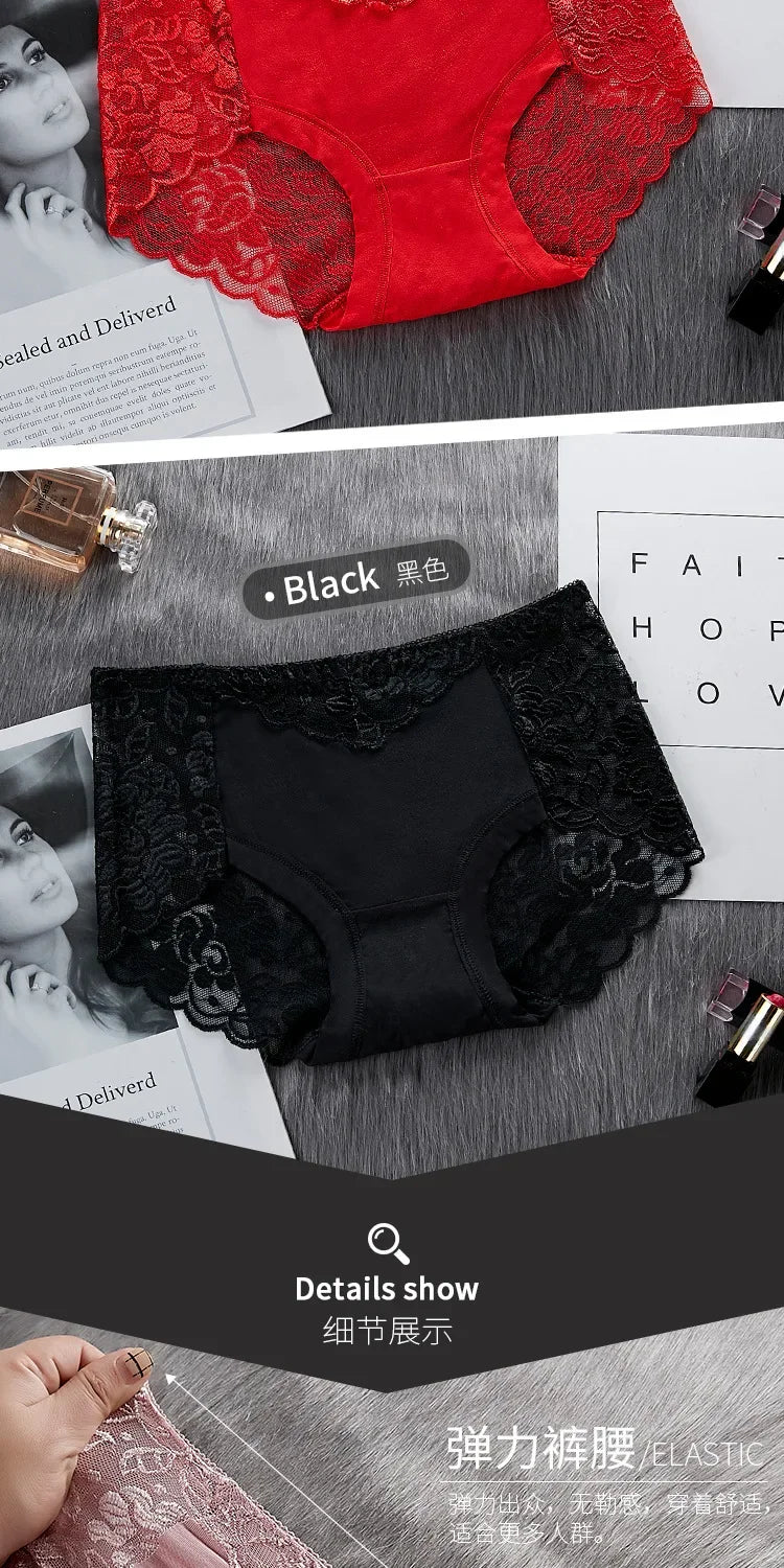 Lace Breathable Women's Underwear Panties Lace Lingerie Female Underwear Ladies Casual Underpants Seamless Women's Briefs luvshop24