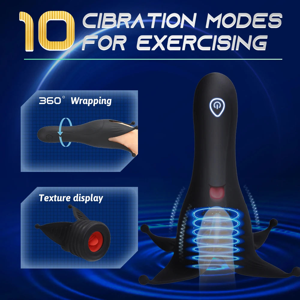 Glans Trainer for Men Powerful Vibrating Penis G Spot Masturbator Soft Fingertip Prolong Endurance Massage Vibrator Erotic Toys luvshop24