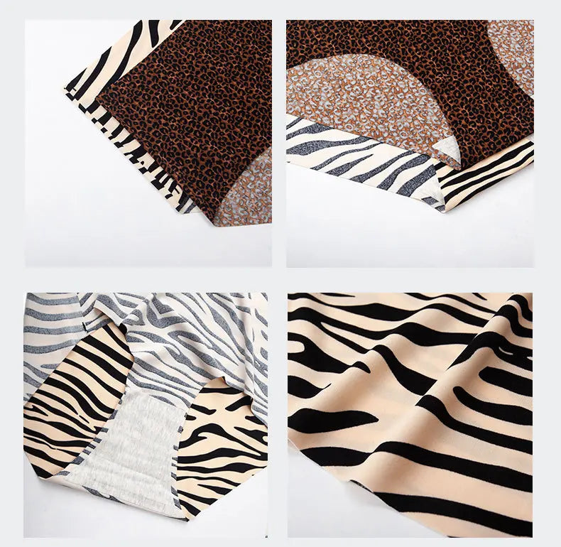 6pcs Women's Seamless Ice Silk Panties Female Mid Waist Plus Size Leopard Print Underwear Girls Fashion Brief Lady Comfort Panty luvshop24