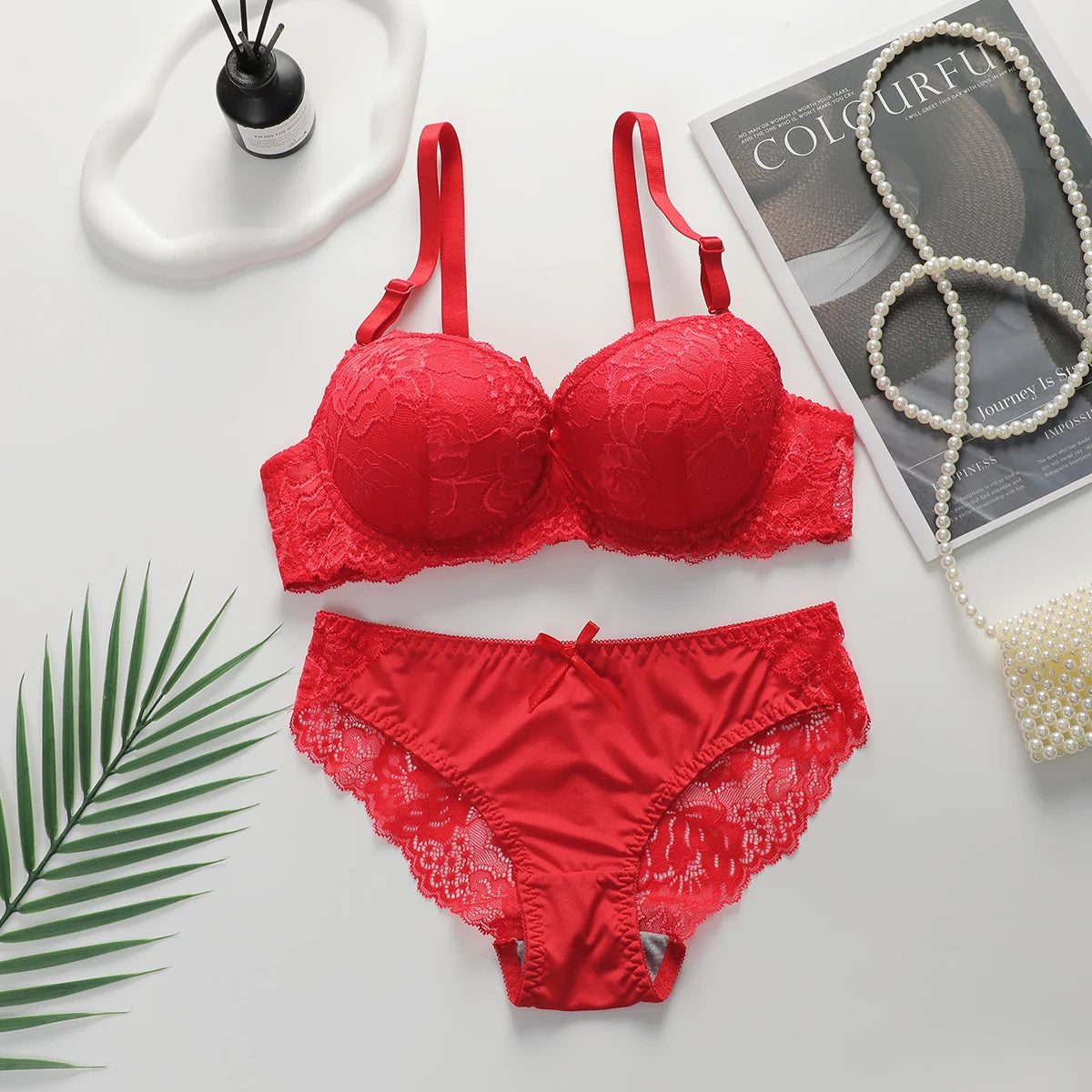 2-piece Sexy Multi-color Lingerie Set For Women's Gathering Push Up Underwear For Women's Flower Underwear Set A2155 luvshop24