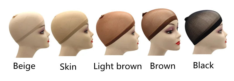 2pcs/Bag Top Stocking Wig Cap Hair Net For Weave Hair Wig Nets Black Brown Stretch Mesh Wig Cap For Making Wigs luvshop24