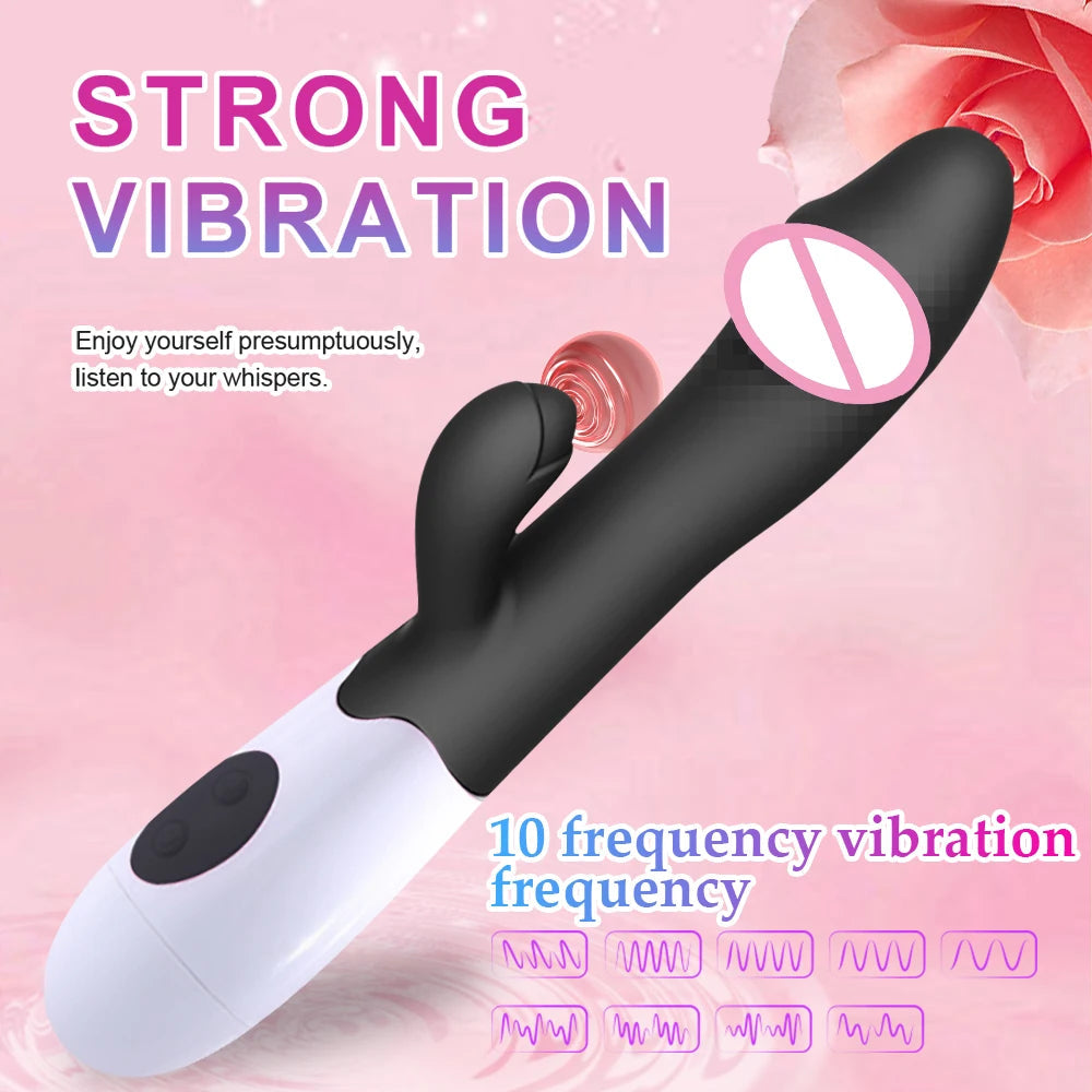Rabbit Vibrator for Women Vagina G-Spot Nipple Clitoris Stimulator Thrusting Telescopic Rotating Dildo for Adult Sexy Toys luvshop24