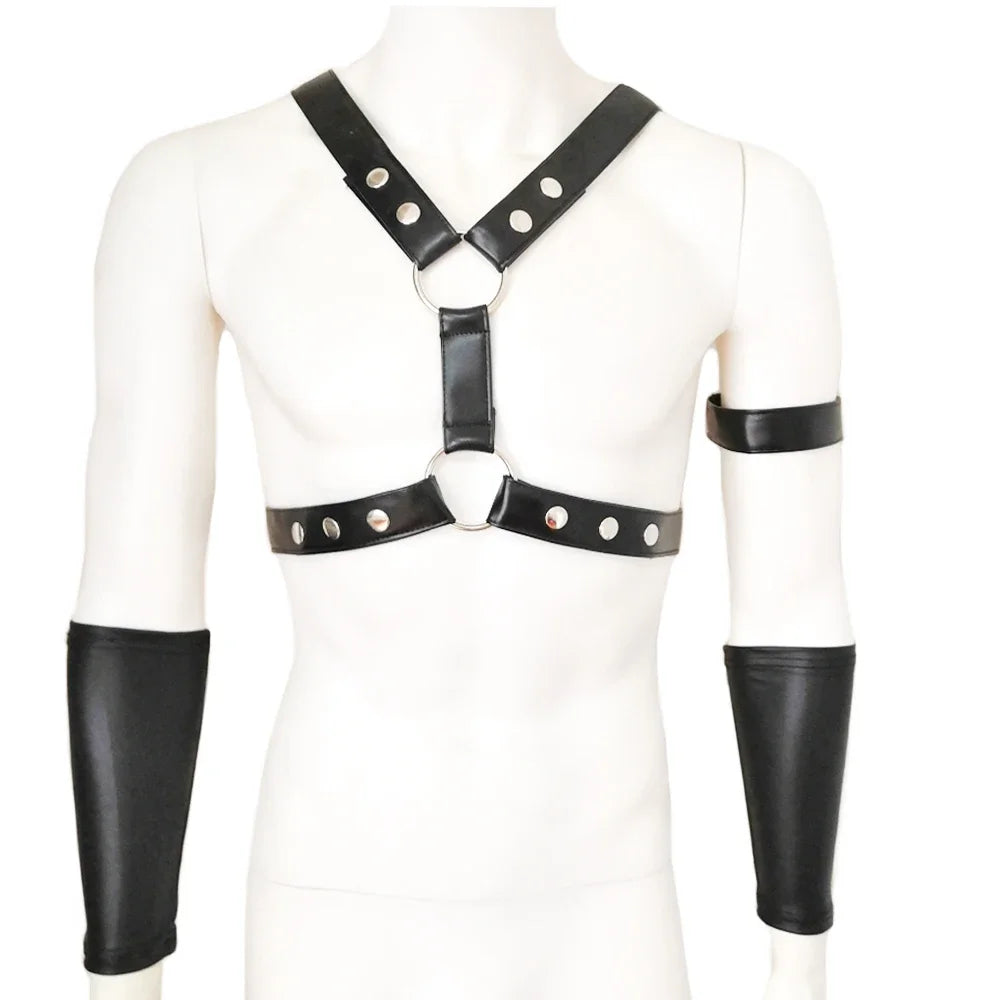 Men's Sexual Body Chest Harness Belt Lingerie Sexy Faux Leather Harness Bondage Strap Gay Male Fetish Punk Rave Costumes for Sex luvshop24