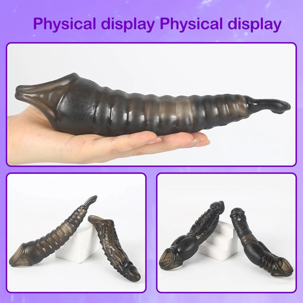 HESEKS Vibrating Penis Sleeve Vibrator for Men Couple Penis Extender Cover Reusable Special Condom Cock Erotic Toys for Men luvshop24