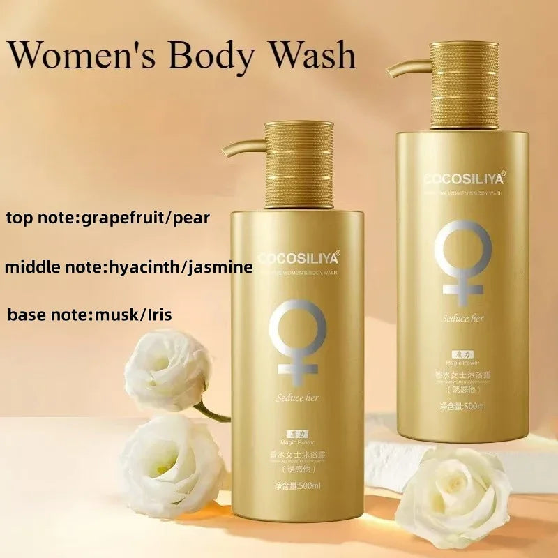 500ML Pheromone Shower Gel,Deep Cleaning Glamour Lure Bath Lotion with Charming Seductive Fragrance,For Man to Attract Woman luvshop24