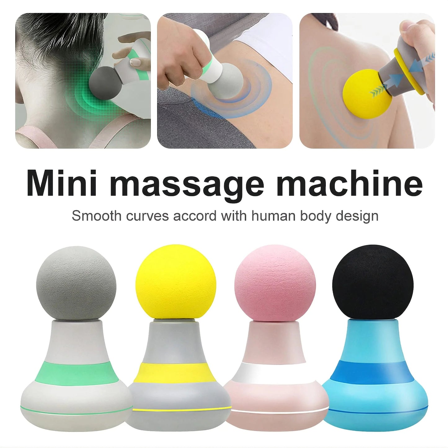 Upgrade 2.0in*4.5in - Mini Electric Handheld Massager Wand, Powerful 6 Speed Vibration Modes,Cordless Handheld and Portable,Suit luvshop24