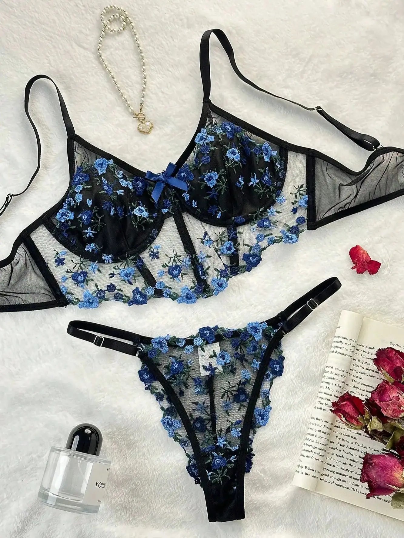 2025 Lace Sexy Erotic Floral Embroidery Lingerie Set Women Boho Sensual Erotic Sexy 2-Piece Bra + Panty Underwear Set luvshop24