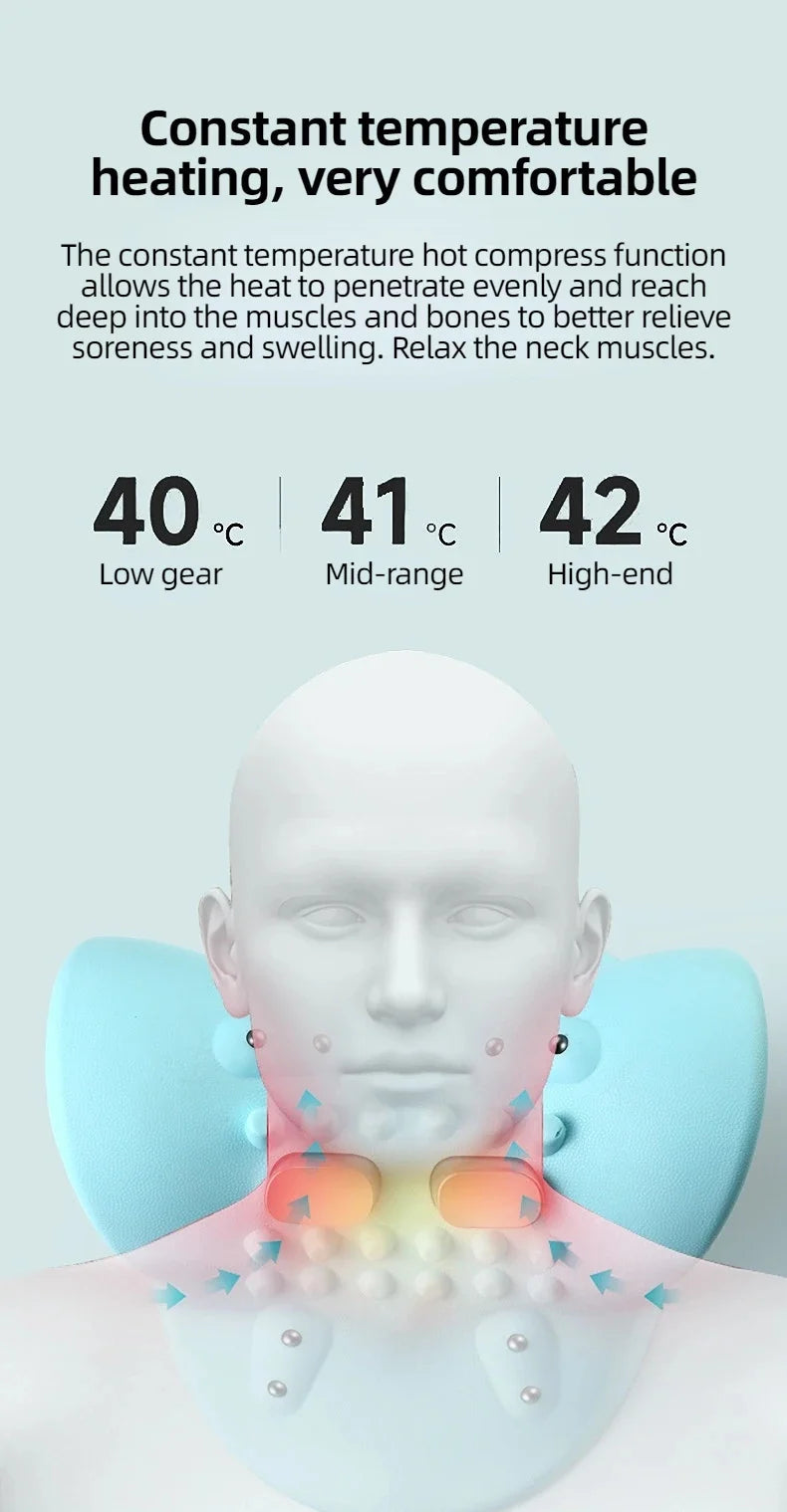Electric Neck Massager USB Infrared Heating Airbag Neck Traction Vibration Shoulder Cervical Spine Shoulder Support Relax luvshop24