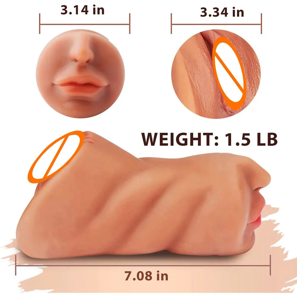 3in1 realistic mouth vagina anal plug male masturbator cup deep throat silicone dildo moves masturbation pleasure toys for men luvshop24