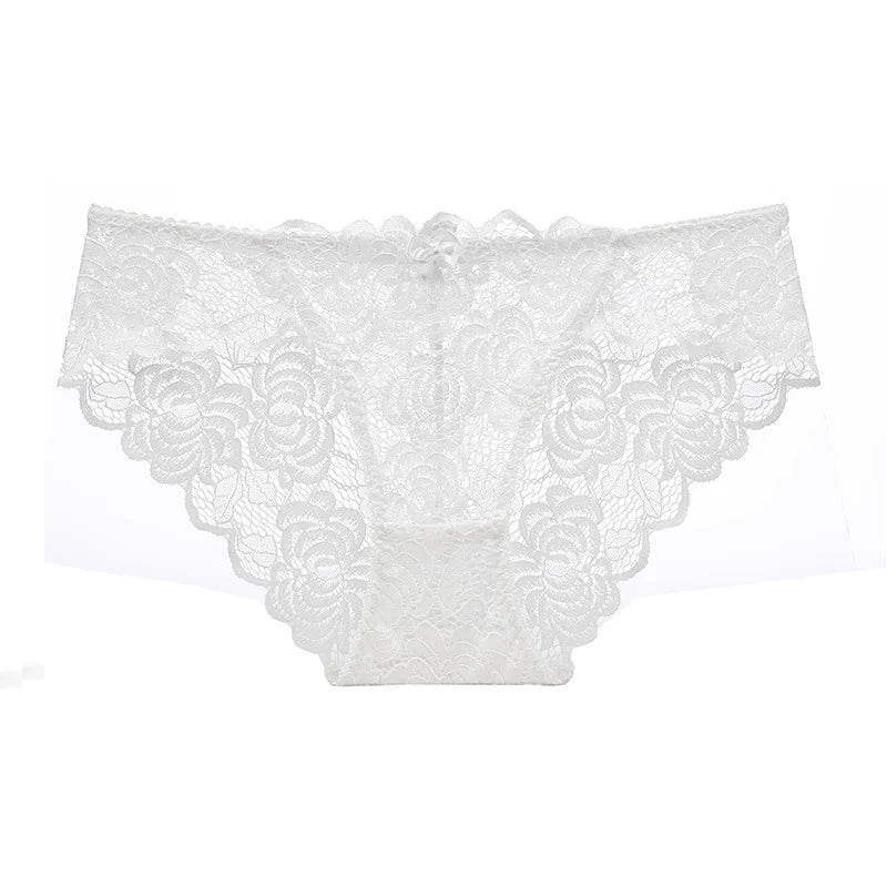 Sexy Lace Underwear Women Ultra-thin Transparent Lace Oversized Panties Female Underwear with Buttocks Low Waist Triangle Bottom luvshop24