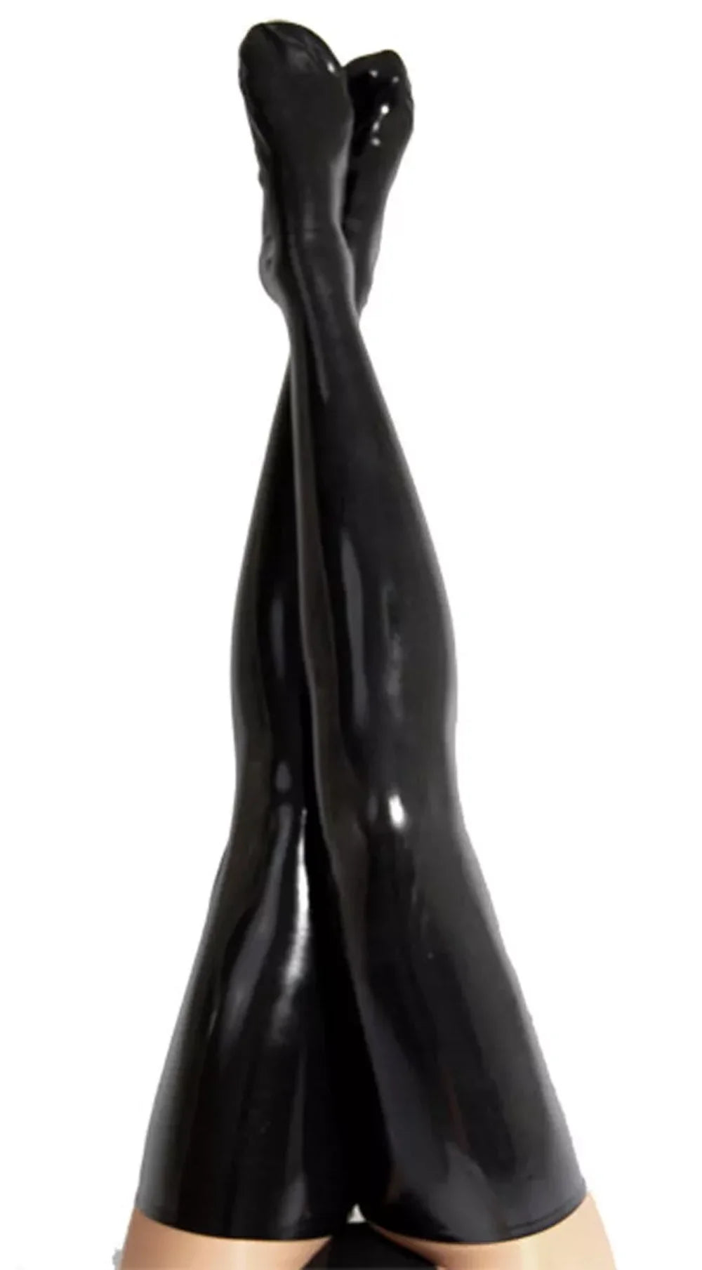 Sexy Black Latex Thigh High Long Stockings 0.4mm Unisex Halloween Cosplay luvshop24