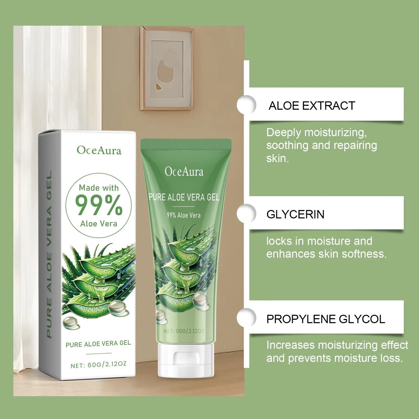 Aloe Vera Gel Pore Shrinking Oil Control Ance Remover Moisturizing Brighten Anti-Aging Facial Essence Beauty Skin Care Products luvshop24