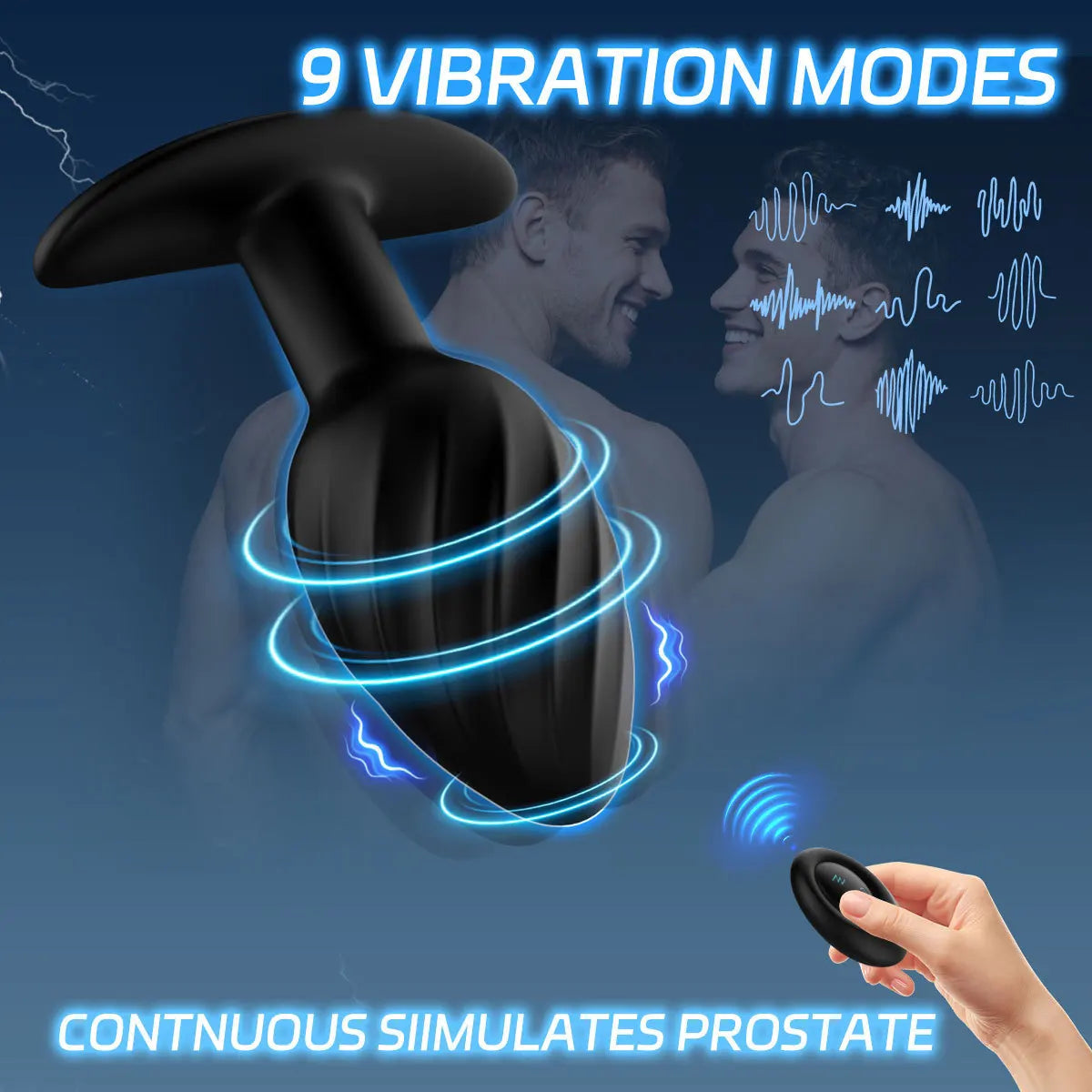 Vibrating Anal Plug 9-frequency Vibration Mode Prostate Massage Stick Wireless Remote Control Backyard Vibration Adult Sexy Toys luvshop24