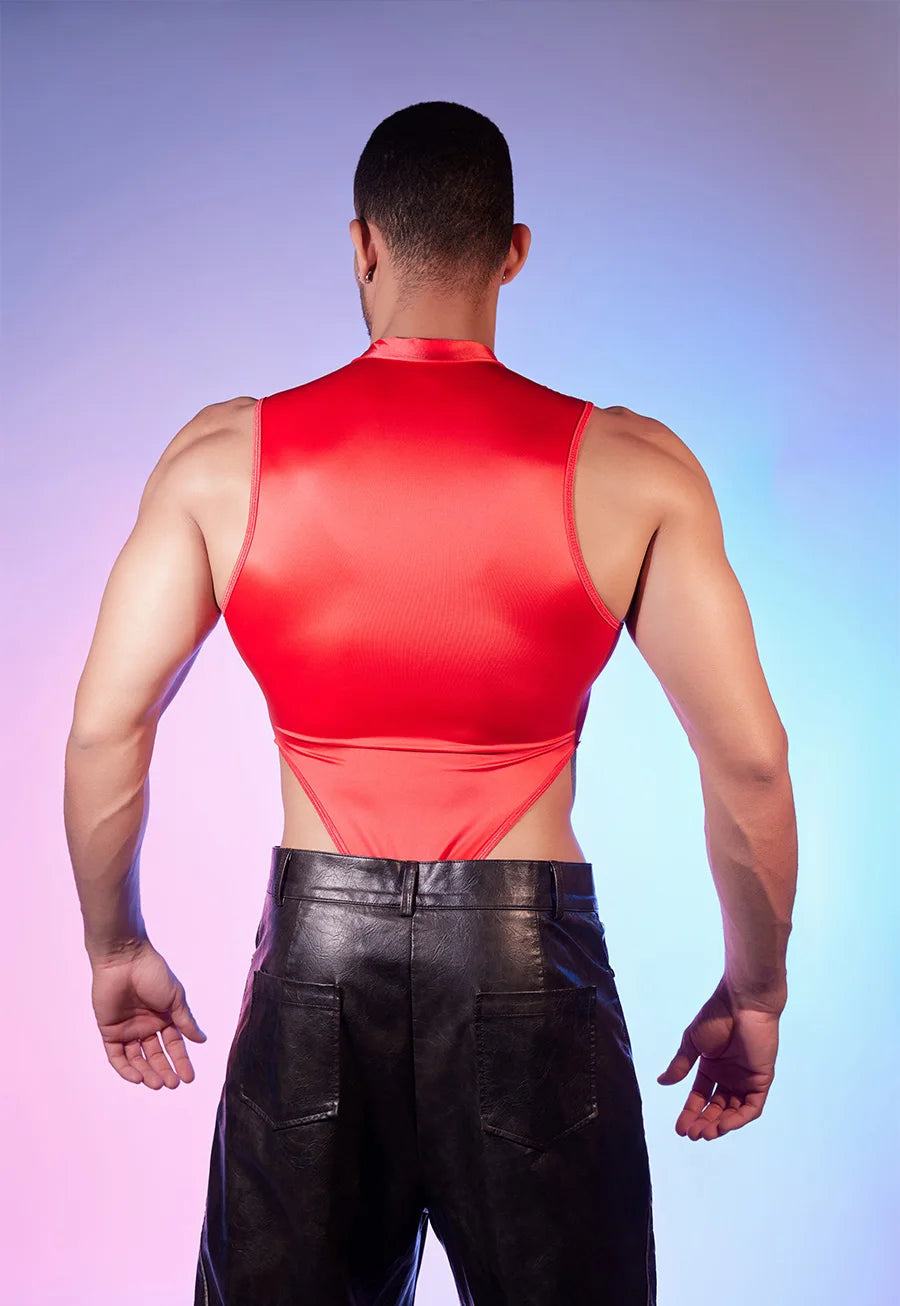 Hot Sexy Men's Bodysuits Mesh Patchwork Shiny Transparen Short Sleeve Male Rompers High Cut Leotard Gay Open Crotch Jumpsuits luvshop24