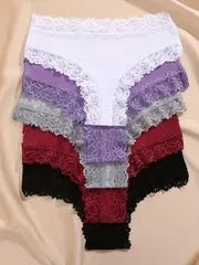 5Pcs/set Women Cotton Panties Floral Lace Intimate Underwear Trendy Patchwork Lace Briefs Female Soft Underpants Lingerie S-XL luvshop24
