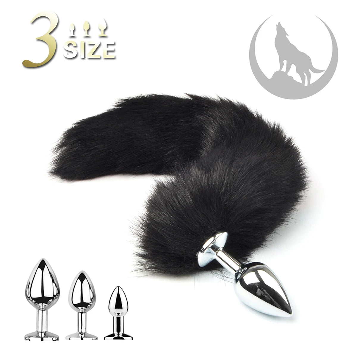 1pcs, BDSM Three size dog tail anal plug, animal tail butt plug, role-playing sex games, men and women sex toys luvshop24