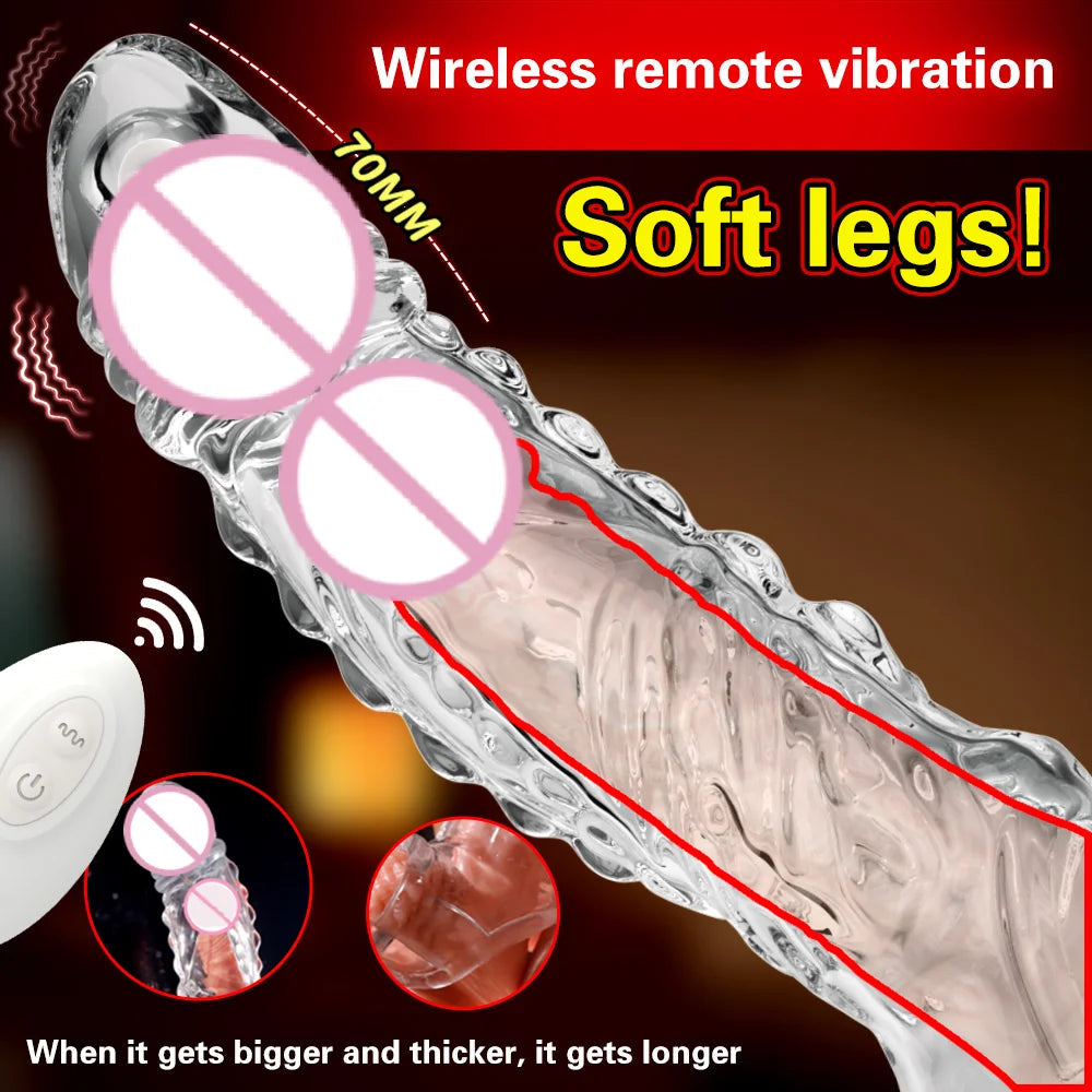 Bullet Vibrator Ring Clear Cock Ring Extender Reusable Penis Sleeve Ultra-Soft Enlarger for Couples Vibrating Dildo Sex Toys Men luvshop24
