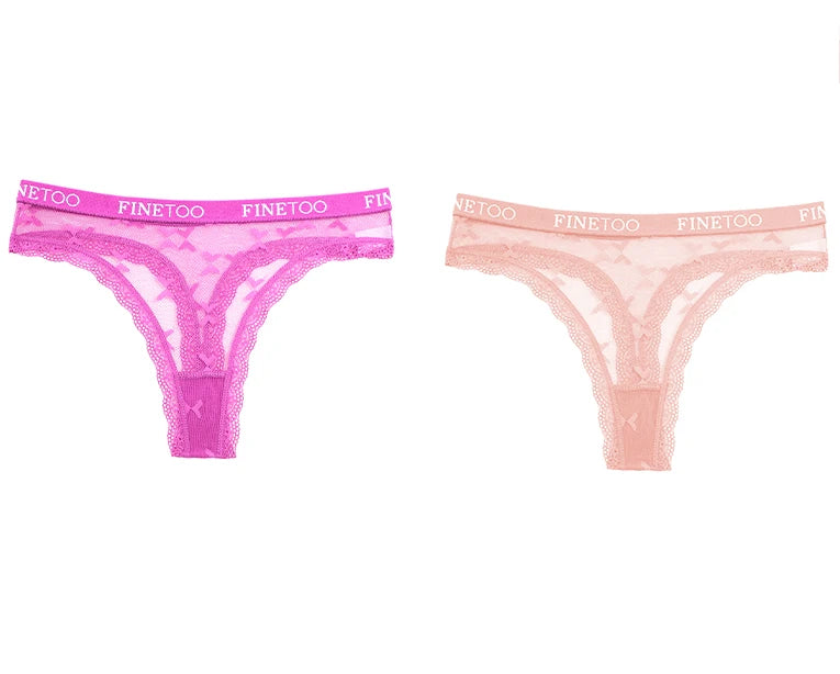 Clearance_6PCS/Set Sexy G-String Thong Lace Women's Panties Low-Waist Female Underpants Mesh Perspective Briefs Lingerie_Contin luvshop24