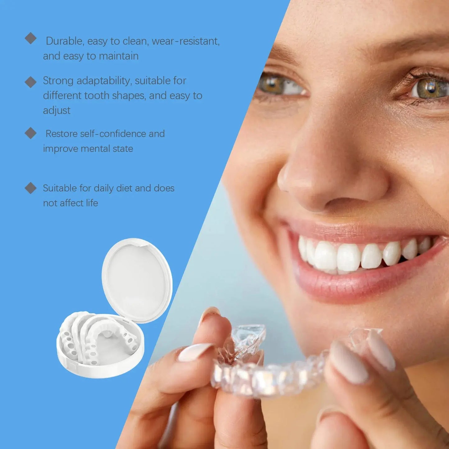 Oralhoe Adjustable buckle-type dentures: simulated braces, teeth-beautifying dentures, temporary tooth filling, orthodontic care luvshop24