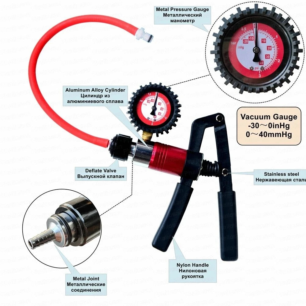 Electric Manual Vacuum Pump Penis Pump/Anal Pump For Adult Negative Pressure Exercise Suction Pressure Gauge Handle Accessory luvshop24