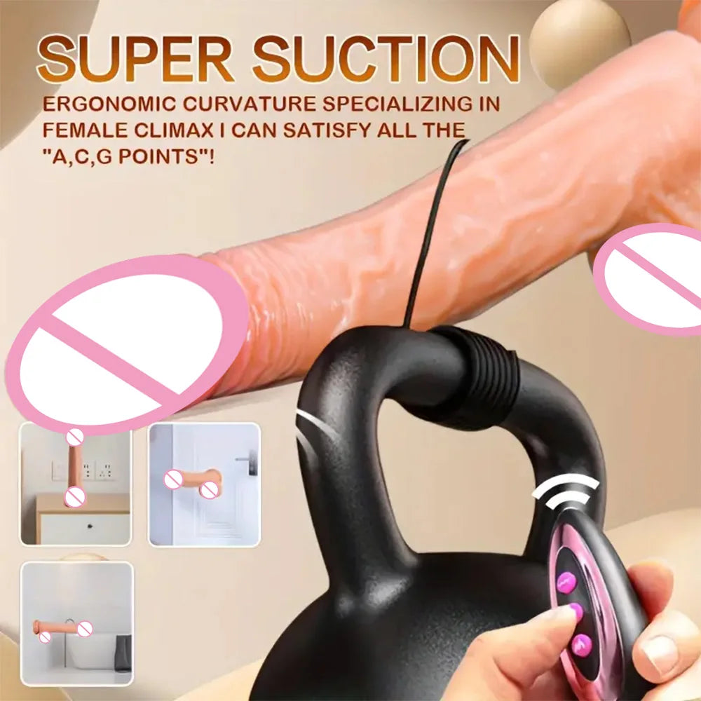 Realistic Dildo Telescopic Vibrator Penis Double Penetration Anal Vagina Masturbation Fake Dick Sex Machine Sex Toys for Women luvshop24