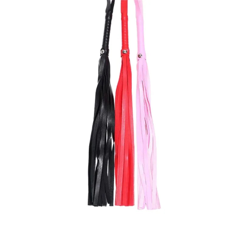 High Quality Pu Leather Pimp Whip Racing Riding Crop Party Flogger Hand Cuffs Queen Black Horse Riding Whip Sports Horsewhip luvshop24