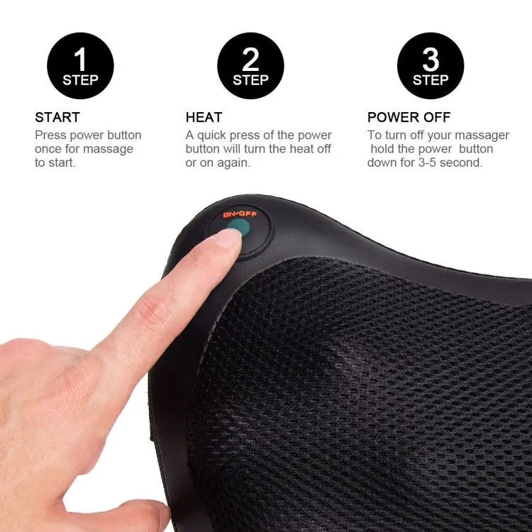 Deep Kneading Shiatsu Pillow Massager with Heat for Shoulder Neck and Back luvshop24