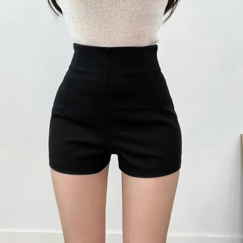 2024 New Women's High-waisted Slimming Spandex Shorts Sexy Tightening Hip Covering Versatile Casual Heat Pants Autumn luvshop24