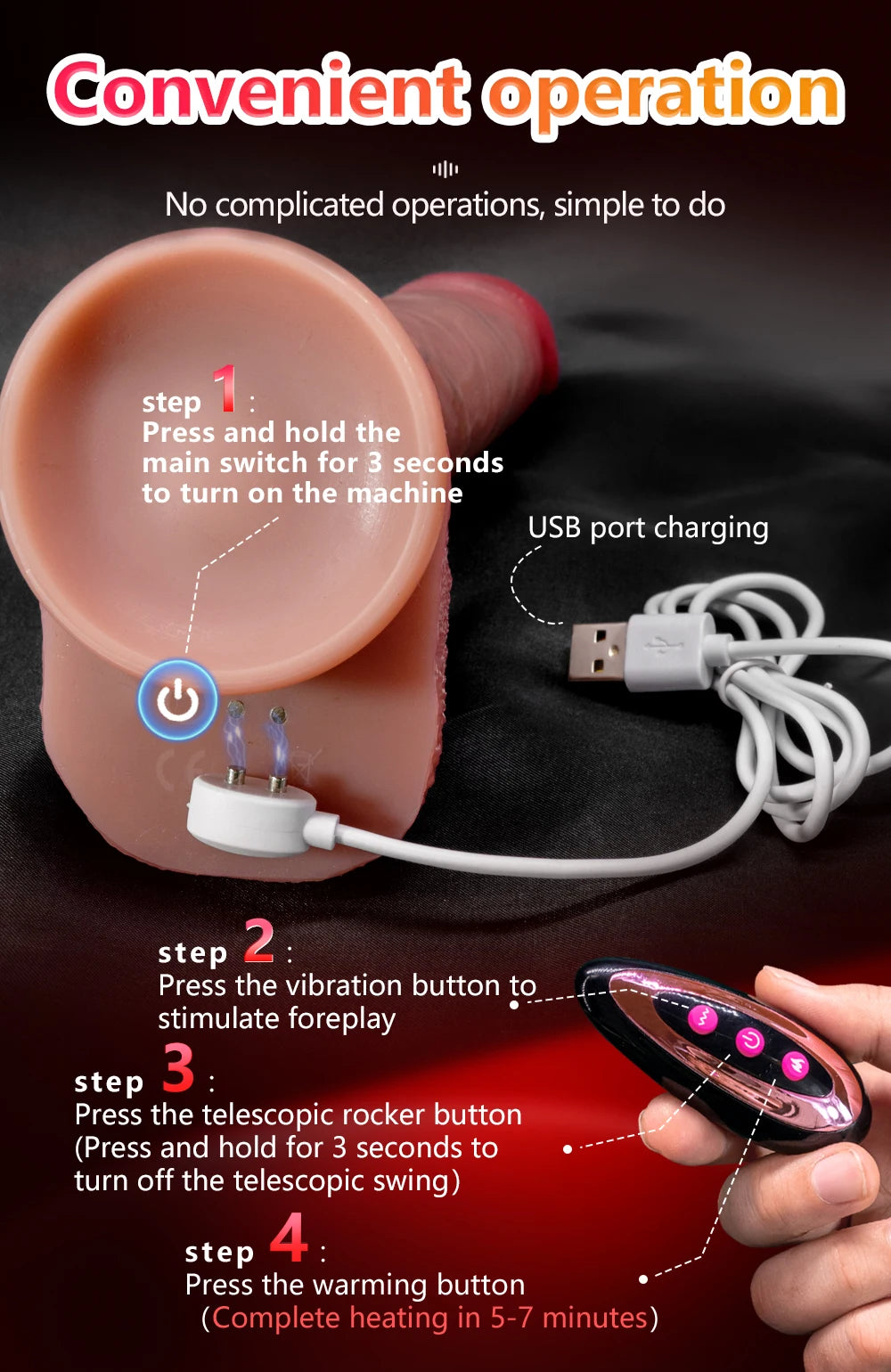 10.6in Long Realistic dildo vibrator penis telescopic Swing Heating silicone dildo female remote control Vibrators for Women Men luvshop24