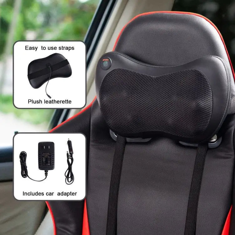 Deep Kneading Shiatsu Pillow Massager with Heat for Shoulder Neck and Back luvshop24